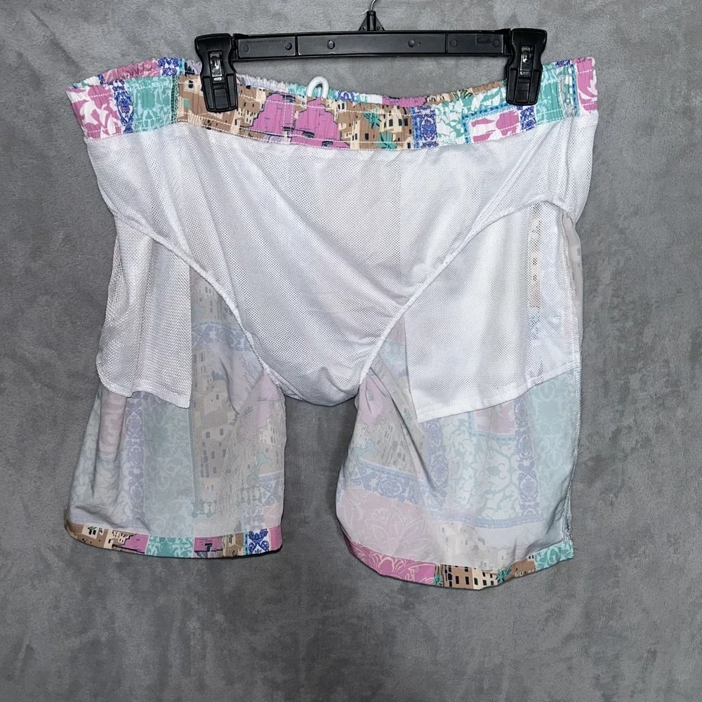 Vintage Members Only Patch Work Vacation Swim Trunks Shorts XL